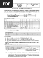 Advertisement No. OS-I, II, III & Off. Asstt./SGB-2012