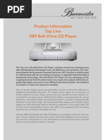 Product Information Top Line 089 Belt-Drive CD Player: Art For The Ear