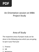 An Orientation Session On MBA Project Study