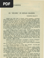 Ineditos y Documentos Un Discurso de Nicolas Gallegos (Constantino Láscaris C)