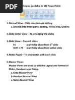 Different Types of Views Available in MS PowerPoint