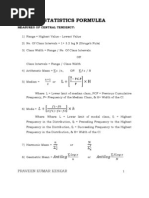 Statistics Formulea: Measures of Central Tendency