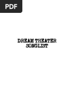 Dream Theater Songlist PDF