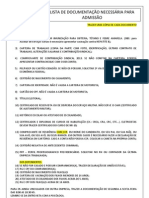 Lista Doc Admissão