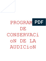 Programa de Conservacion de La Audicion