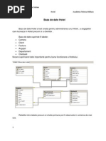 Baza de Date Hotel - Specificatii