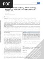 Learning Surface Anatomy: Which Learning Approach Is Effective in An Integrated PBL Curriculum?