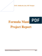 Formula Manipal Report