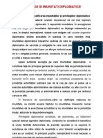 Noţiunea Şi Clasificarea Imunităţilor Şi Privilegiilor Diplomatice