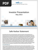 WWWW Investor Presentation May 2013