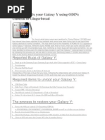 Unroot and Fix Your Galaxy Y Using ODIN