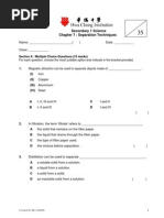 Separation Techniques Worksheet 1