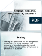 Measurement: Scaling, Reliability, Validity