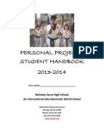 Personal Project - Student Handbook 2013-2014: An International Baccalaureate World School