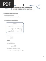 Chapter 1: Hyperbolic, Inverse Hyperbolic, Inverse Trigonometric