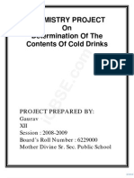 Chemistry Cold Drinks Project PDF