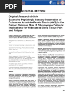 Excessive Peptidergic Sensory Innervation of Cutaneous Arteriole-Venule Shunts (AVS) in The Palmar Glabrous Skin of Fibromyalgia Patients: Implications For Widespread Deep Tissue Pain and Fatigue