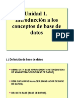 Unidad 1 Introducción A Los Conceptos de Base de Datos