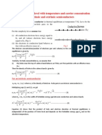 Variation of Fermi Level in Intrinsic and Extrinsic Semiconductors