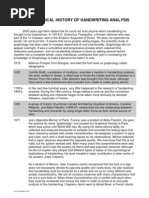Chronological History of Handwriting Analysis