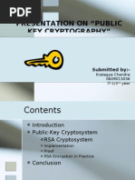 Presentation On "Public Key Cryptography": Submitted By