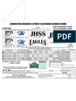 Johnston Heights Clothing Order Form 2009