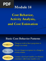 Cost Behavior, Activity Analysis, and Cost Estimation