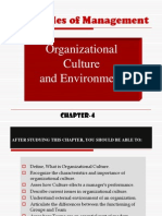 Principles of Management: Organizational Culture and Environment