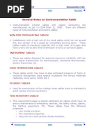 General Notes On Instrumentation Cable: Non-Fire Propagating Cables