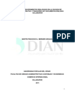 Apoyo A Los Procedimientos Realizados en La Division de Gestion Administrativa y Financiera (Git Documentación) Dian Valledupar