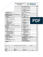 Pressure Relief Valve Data Sheet