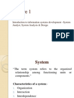 Introduction To Information Systems Development - System Analyst, System Analysis & Design