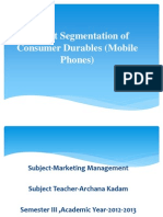 Market Segmentation of Consumer Durables (Mobile Phones)