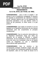 Ley 6132 Sobre Expresión y Difusión Del Pensamiento