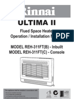 Rinnai Gas Heater Installation Manual - REH-311FTB Ultima Mkii Also REH-301