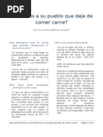 Pide Dios A Su Pueblo Que Deje de Comer Carne