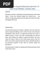 Geotechnical Properties of Soils From Wukari Taraba State