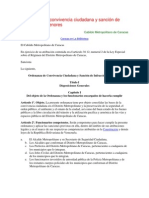 Ordenanza de Convivencia Ciudadana y Sanción de Infracciones Menores