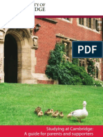 Studying at Cambridge: A Guide For Parents and Supporters: 2014 Entry