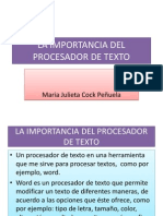 La Importancia Del Procesador de Texto