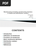 Warehousing Including Warehousing Decision in Detail and Distribution