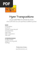 Hymn Transpositions: Are Provided FREE From Distinctive Notes