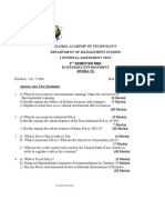 Global Academy of Technology Department of Management Studies I Internal Assessment Test 2 Semester Mba Economics Environment (05MBA 22)