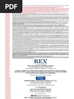 Rex International Holding Limited Preliminary Offer Document