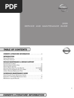 2009 Nissan Service Maintenance Guide