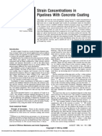 Strain Concentrations in Pipelines With Concrete Coating