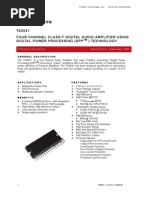 TA2041 Four Channel Class-T Digital Audio Amplifier Using Digital Power Processing (DPP) Technology