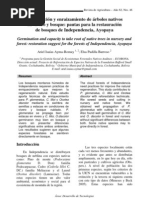 Germinación y Enraizamiento de Árboles Nativos en Vivero y Bosque: Pautas para La Restauración de Bosques de Independencia, Ayopaya