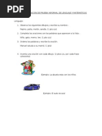 Pauta de Evaluación de Prueba Informal de Lenguaje y Matemáticas