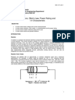 Exp 2 Resistors, Ohm's Law, Power Rating and I-V Caharacteristic (2012)